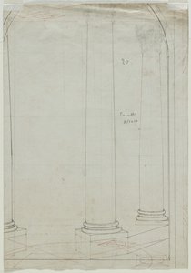 Architektonische Zeichnung von Säulen (Verso)