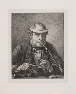 Porträt des Vaters des Künstlers, Medailleur F.C. Krohn von Pietro Købke Krohn