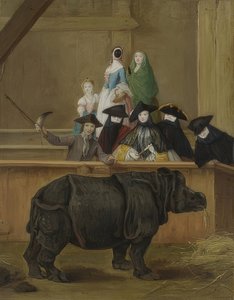 Die Zurschaustellung eines Nashorns in Venedig