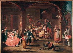 La merenda in campagna (Der Imbiss auf dem Land) Gemälde von Pietro Longhi (1702-1785) um 1750 Venedig, Ca