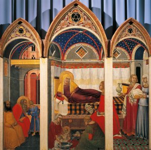 Triptychon der Geburt der Jungfrau von Pietro Lorenzetti