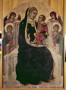 Jungfrau auf dem Thron mit dem Jesuskind (Maesta di Cortona) von Pietro Lorenzetti
