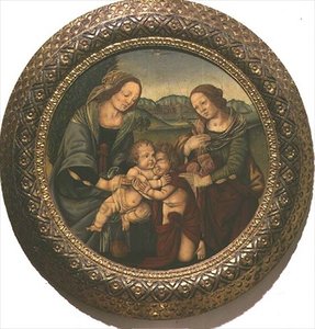 Madonna und Kind mit St. Elisabeth und dem kleinen Johannes dem Täufer von Pietro Perugino