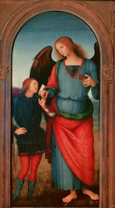Polyptychon der Kartause von Pavia: Tobias und der Erzengel Gabriel von Pietro Perugino