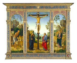 Die Kreuzigung mit der Jungfrau, dem Heiligen Johannes, dem Heiligen Hieronymus und der Heiligen Maria Magdalena, ca. 1482-1485