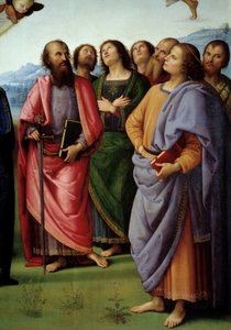 Die Himmelfahrt Christi (Detail) von Pietro Perugino