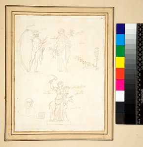 Skizze von drei Figuren von Pietro Santi Bartoli