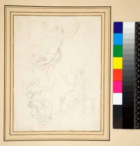Zwei sitzende weibliche Figuren in Gewändern von Pietro Santi Bartoli