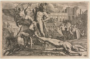 Achilles schleppt den Körper von Hector
