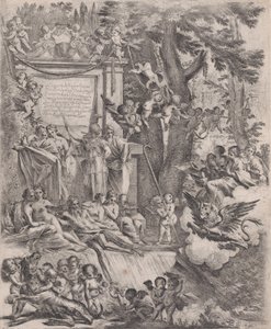 Eine Allegorie zu Ehren der Ankunft von Kardinal Franciotti als Bischof von Lucca, 1637 von Pietro Testa