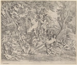 Venus in einem Garten mit Cupidos von Pietro Testa