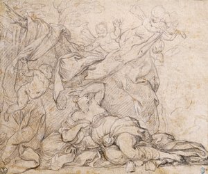 Venus, Studie für Triumph der göttlichen Vorsehung, Fresko an der Decke im Saal des Palazzo Barberini, Rom
