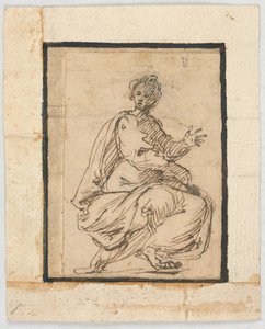 Skizzenbuchseite: Allegorische Figur von Pietro da Cortona