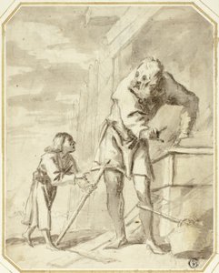 Heiliger Josef mit dem Jesuskind in seiner Werkstatt von Pietro della Vecchia