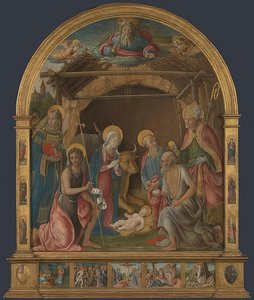 Geburt Christi mit Heiligen von Pietro di Francesco degli Orioli