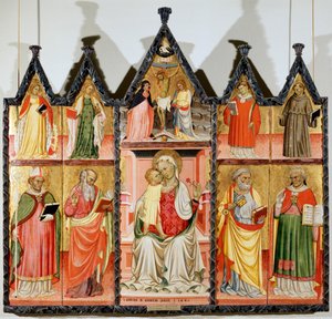 Madonna und Kind mit Heiligen Polyptychon, zehn separate Tafeln, 1440