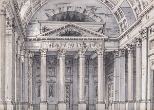 Bühnenbild für die Oper Belisario von Gaetano Donizetti, 1820er von Pietro di Gottardo Gonzaga