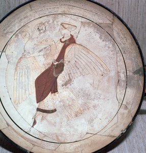 Detail einer Kylix, die Aphrodite auf einer Gans reitend zeigt von Pistoxenos painter