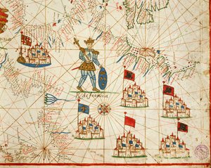 Königreich Frankreich, aus dem Portolan-Atlas bestehend aus sechs Karten, von Placido Caloiro und Francesco Oliva, Pergament. 1646. von Placido Caloiro e Oliva