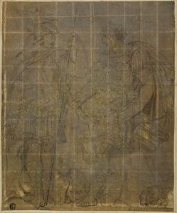 Zwei römische Krieger mit Wölfin, Romulus und Remus von Polidoro da Caravaggio