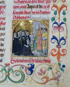 Bischof segnet die Nonnen aus dem Pontifikale von Bischof Erasmus Ciolek, ca. 1510