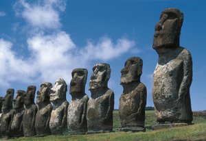 Moai-Statuen, Rapa Nui Nationalpark, Osterinsel, Chile