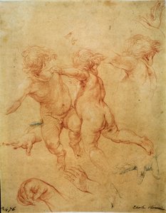 Zwei fliegende Putti, Studie