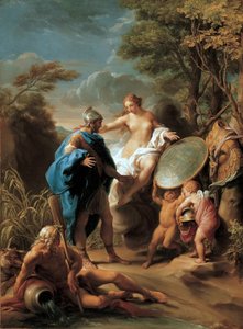 Venus überreicht Aeneas die von Vulkan geschmiedete Rüstung