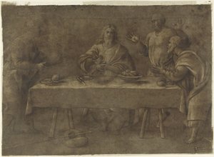 Mahlzeit in Emmaus von Pomponio Amalteo (attributed to)