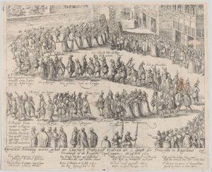 Hochzeitsprozession für die Hochzeit von Elizabeth Stuart, Tochter von James I von Possibly by Abraham Hogenberg.