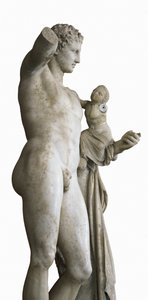 Hermes trägt das Kind Dionysos, ca. 330 v. Chr. (Marmor) von Praxiteles