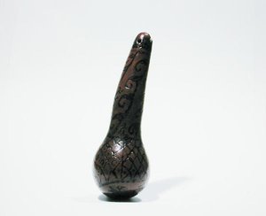Coca-Behälter mit Branddekor, Chancay von Pre Columbian Pre Columbian