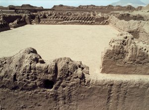 Chimu-Kultur: Ansicht der präkolumbianischen Stadt Chanchan