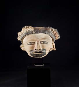 Kopf-Statuette / Mexiko, Totonaken-Kultur von Precolombian Precolombian