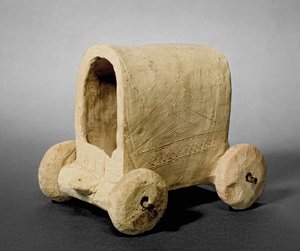 Modell eines bedeckten Wagens, angeblich aus Hammam bei Karkemisch (Jerablus) Syrien, ca. 2400-2300 v. Chr.