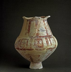 Etruskische Zivilisation: Terrakottavase aus der Nekropole von Mattonara (Civitavecchia), Latium. 7.-6. Jahrhundert v. Chr. Rom, Museo Nazionale Preistorico Etnografico Luigi Pigorini von Prehistoric Prehistoric