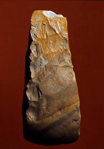 Prähistorie: Chopper-Werkzeug aus lithischer Herstellung von Kjokkenmoddinger, Dänemark von Prehistoric Prehistoric