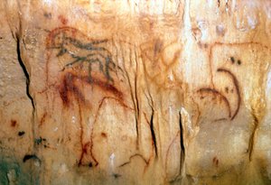 Prähistorie: ein verwundeter Mann