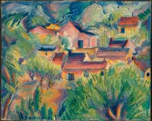 Häuser und Landschaft