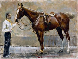 Pferd und Stallbursche
