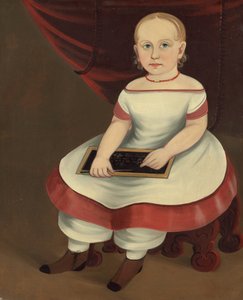 Kleines Mädchen mit Schiefertafel