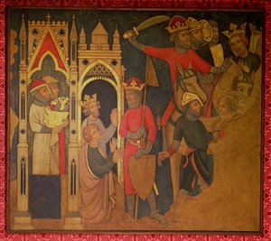 Gefangenschaft von König Jojachin von Israel, Rekonstruktion eines Wandgemäldes ursprünglich in der Painted Chamber des Palace of Westminster