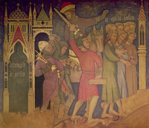 Die Gefangenschaft der Juden, Rekonstruktion eines Wandgemäldes ursprünglich in der Painted Chamber des Palace of Westminster von Professor Ernest Tristram