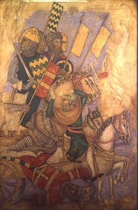 Die Geschichte des Antiochus, Rekonstruktion eines Wandgemäldes ursprünglich in der Painted Chamber des Palace of Westminster von Professor Ernest Tristram