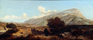 Ansicht des heiligen Berges. Landschaft des Macchia im Süden. Gemälde von Prosper Joseph Gresy (1804-1874) 19. Jahrhundert Aix en Provence, Musee Granet von Prosper Joseph Gresy