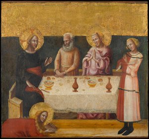 Maria Magdalena wäscht Christus die Füße von Pseudo Jacopino di Francesco