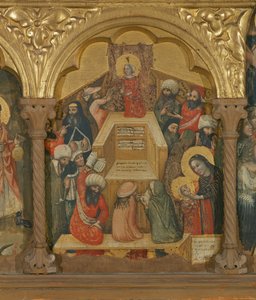 Polyptychon der Entschlafung der Jungfrau, Detail von Jesus mit den Ärzten von Pseudo Jacopino di Francesco