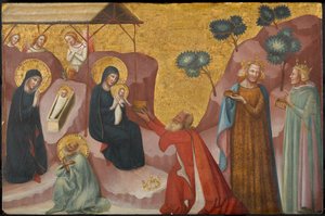 Die Geburt Christi und die Anbetung der Heiligen Drei Könige, um 1325-1330 von Pseudo Jacopino di Francesco