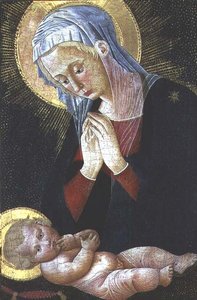 Madonna, die das Christkind anbetet von Pseudo Pier Francesco Fiorentino