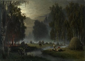 Heuarbeiter. Abendruhe von Pyotr Alexandrovich Sukhodolsky